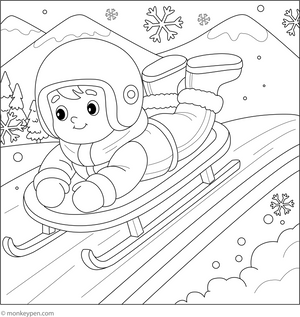 Luge Colouring Page coloring page – free printable for kids to color and enjoy