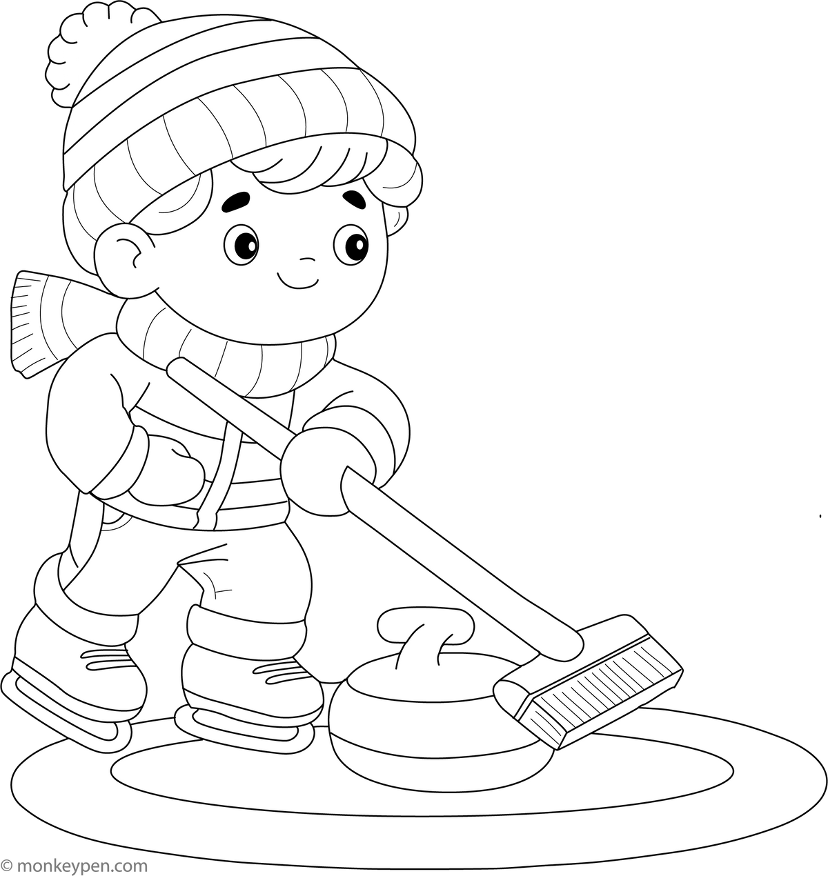 Free Printable Curling Coloring Page for Kids