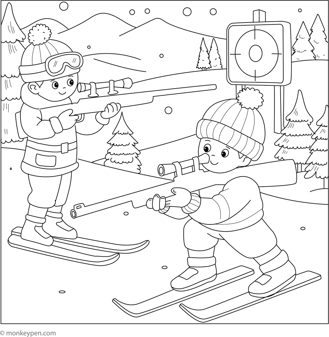 Free Winter Sports Coloring Pages – Snowy Fun for Kids