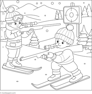 Biathlon Colouring Page coloring page – free printable for kids to color and enjoy