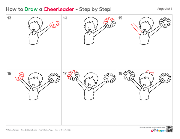 How to Draw a Cheerleader – Step-by-Step Character Drawing for Kids