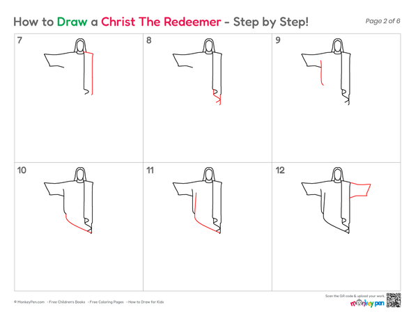 Christ the Redeemer monument line art