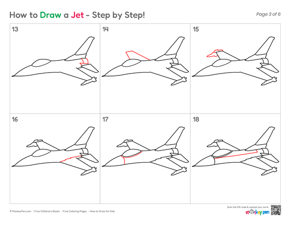Easy jet aircraft drawing for children.