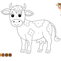 Cow Color by Number – Free Farm Animal Worksheet PDF