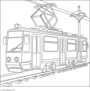 Tram Coloring Page