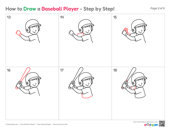 How to Draw a Baseball Player – Step-by-Step Sports Drawing for Kids