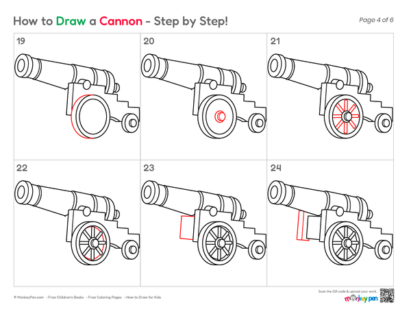 How to Draw a Cannon – Simple Step-by-Step Historical Object Drawing for Kids