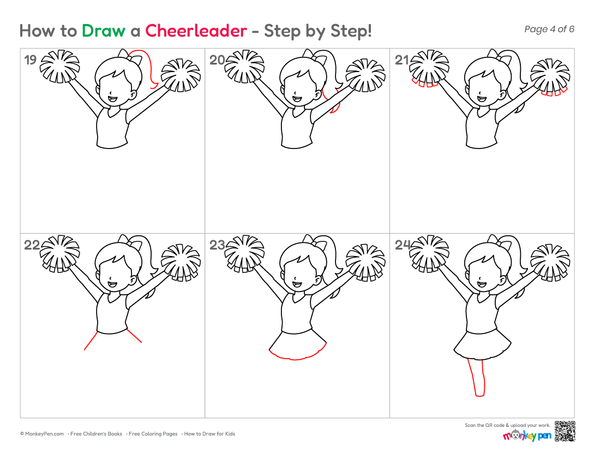 How to Draw a Cheerleader – Step-by-Step Character Drawing for Kids