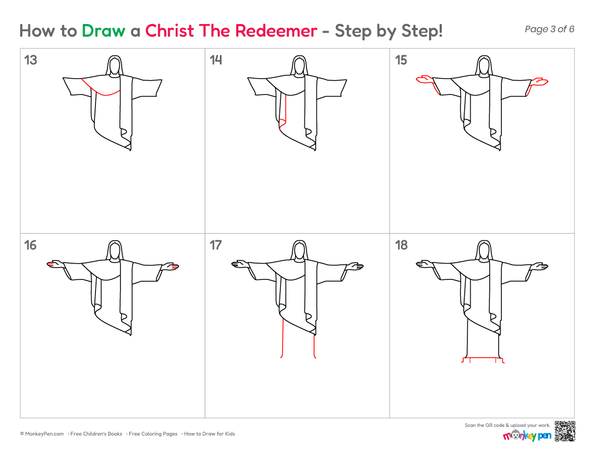 Easy Christ the Redeemer sketch