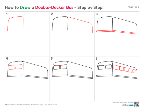 Cute double-decker bus illustration for children