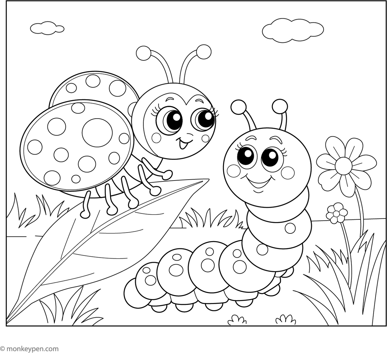 Ladybug A Caterpillar Free Coloring Pages Ladybug a caterpillar free coloring pages