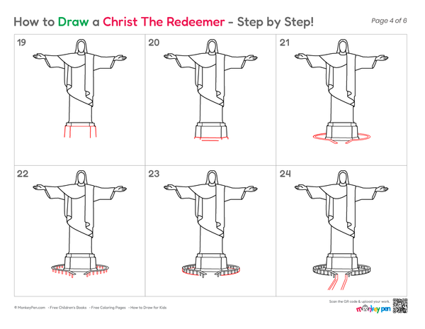 Christ the Redeemer landmark illustration