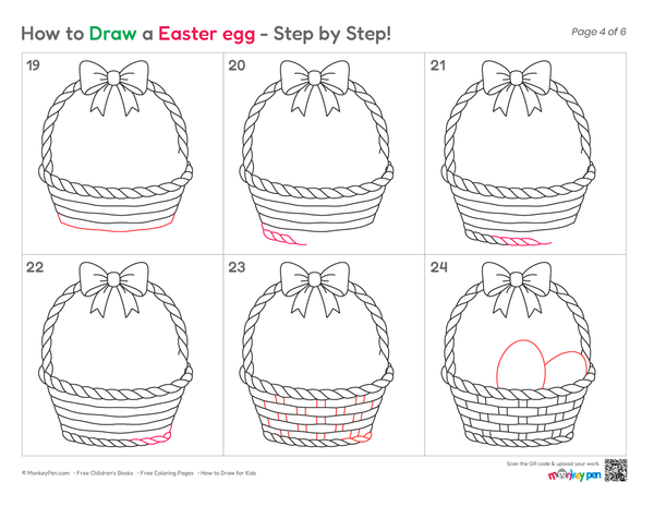 Simple Easter basket with eggs illustration