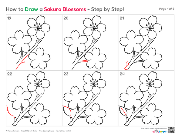 How to Draw a Sakura Blossom – An Easy Step-by-Step Flower Drawing for Kids