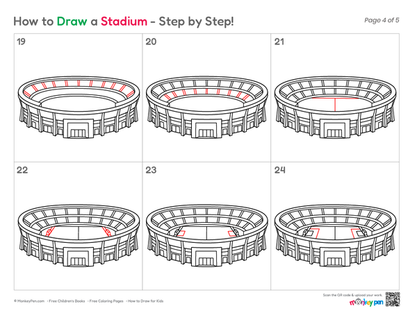 How to Draw a Stadium – Simple Step-by-Step Sports Drawing for Kids