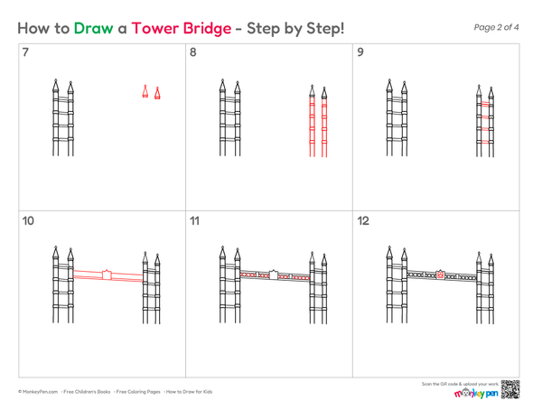 Easy-to-draw Tower Bridge picture for kids