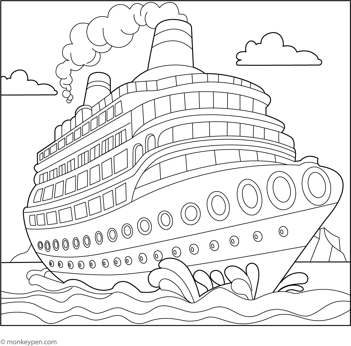 Simple Ship Coloring Pages