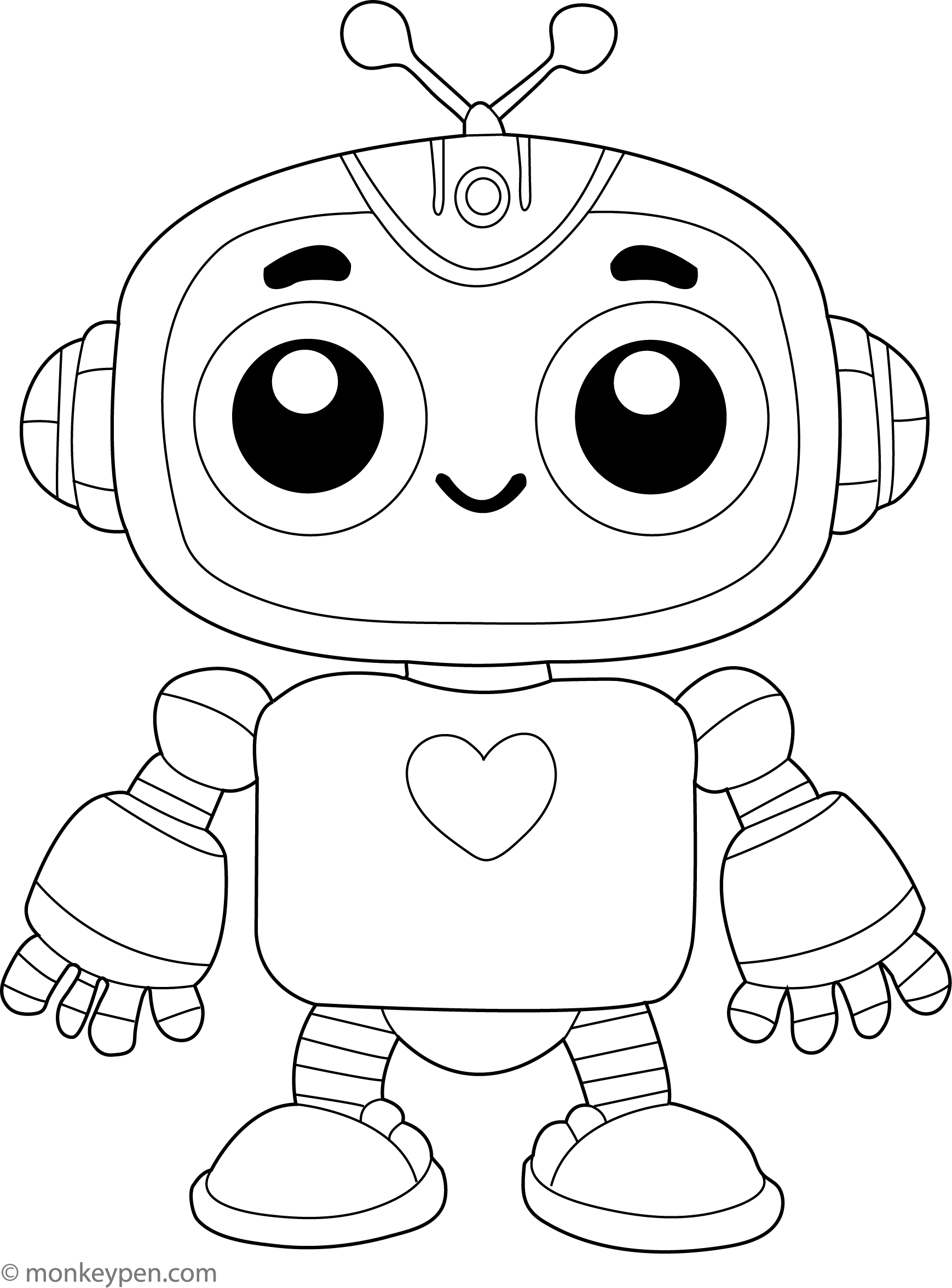 Cute Robot | Free Coloring Pages for Kids