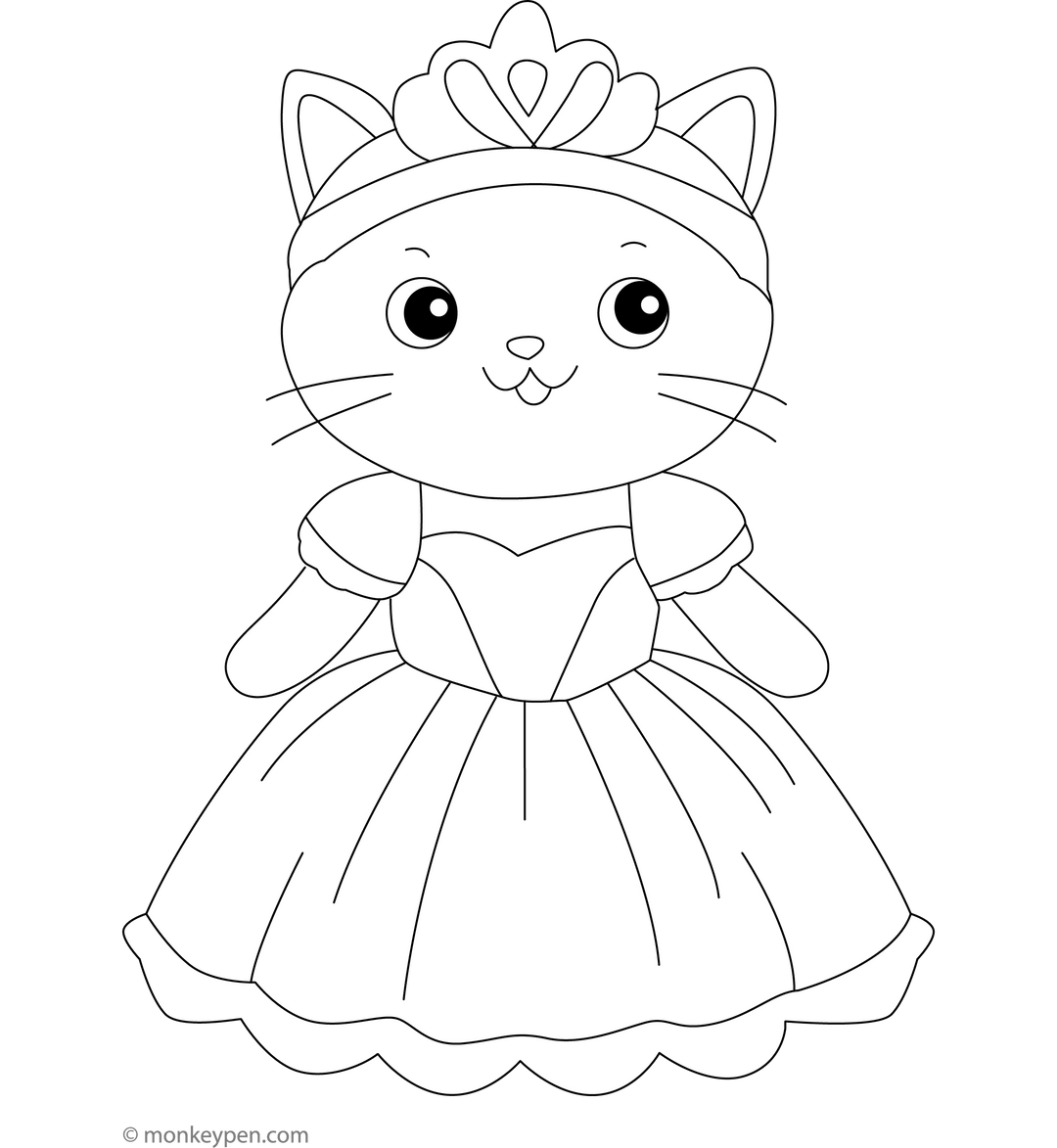 Cats in costumes| Free Coloring Page