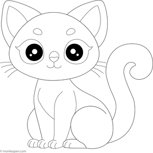Cute Cat Coloring page