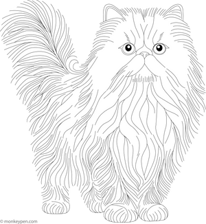 Printable Persian Cat Coloring Page