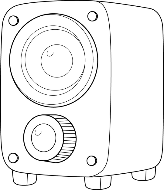 Sound System Coloring Music Speaker Coloring Page – Fun Audio Equipment Printable for Kids