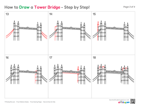 Easy-to-draw Tower Bridge for children