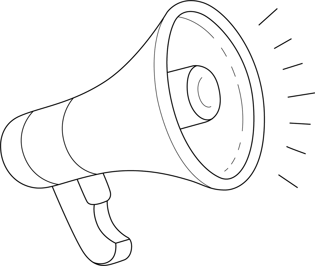 Megaphone Coloring Page - Free Coloring Page Printable PDF