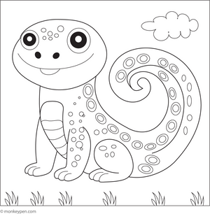 Smiling Lizard Coloring Page
