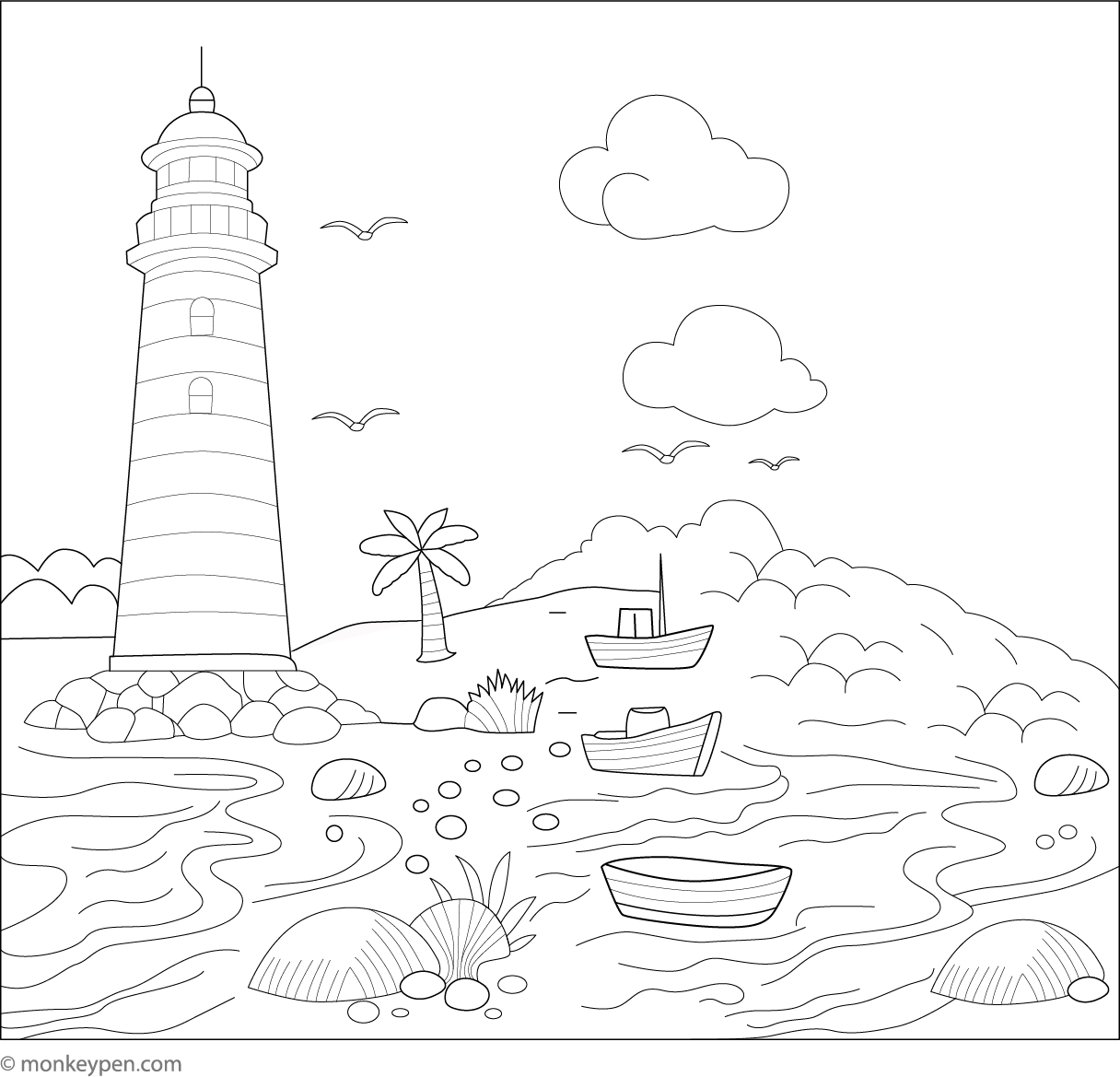 Light House Free Pages For Coloring Light house free pages for coloring