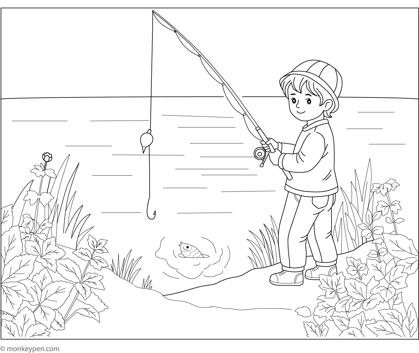 coloring pages of fishing poles Fishing Rod