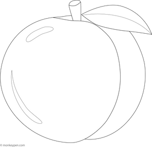 Printable Peach Fruit Coloring Page