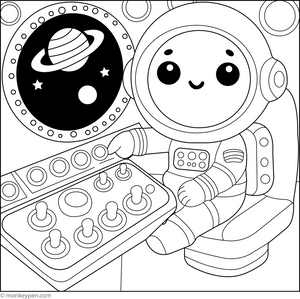Free Printable Exploring Spacecraft Colouring Page