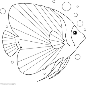 Printable Emperor Angelfish Coloring Page