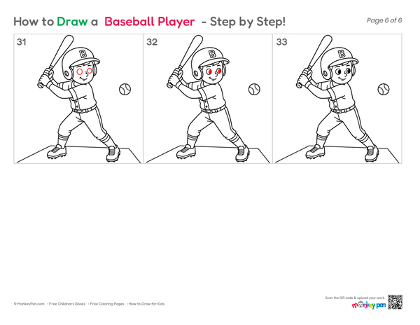 How to Draw a Baseball Player – Step-by-Step Sports Drawing for Kids
