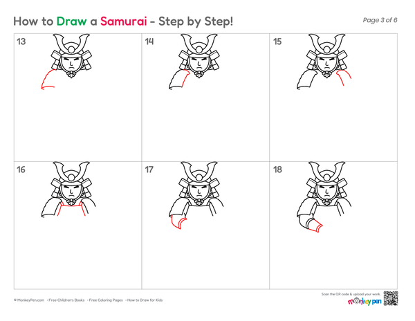 How to Draw a Samurai – Step-by-Step Warrior Drawing for Kids