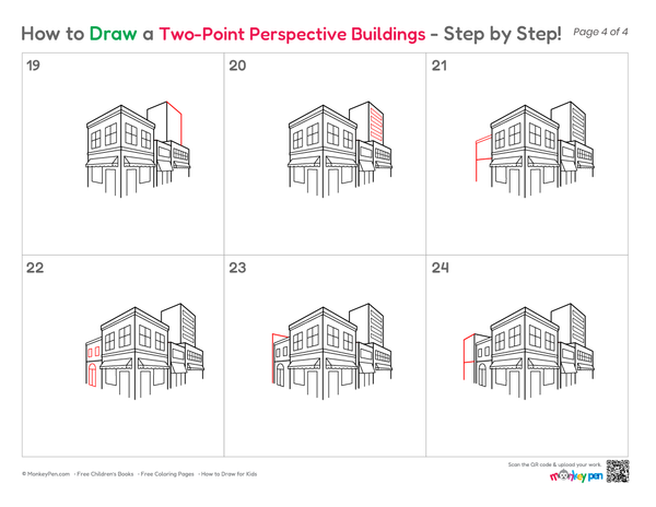 How to Draw Two-Point Perspective Buildings – Easy Step-by-Step Perspective Drawing for Kids