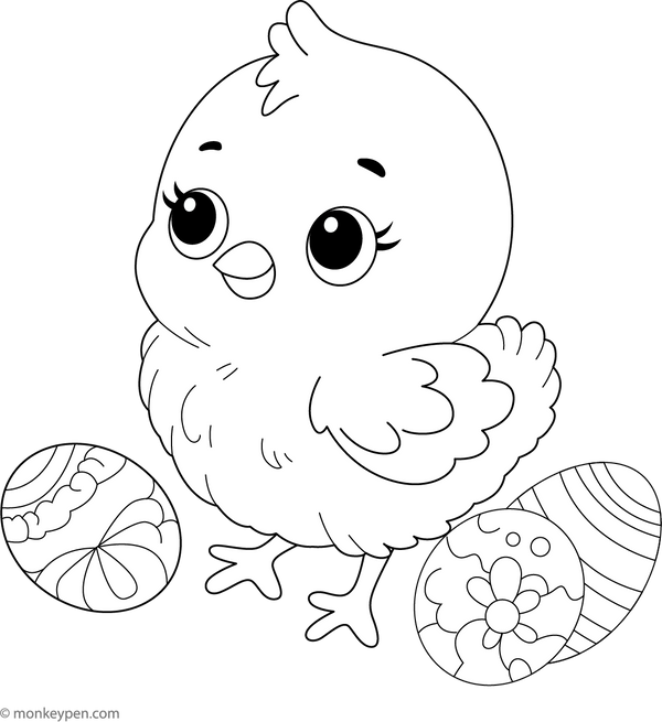 Baby Chick Coloring Page