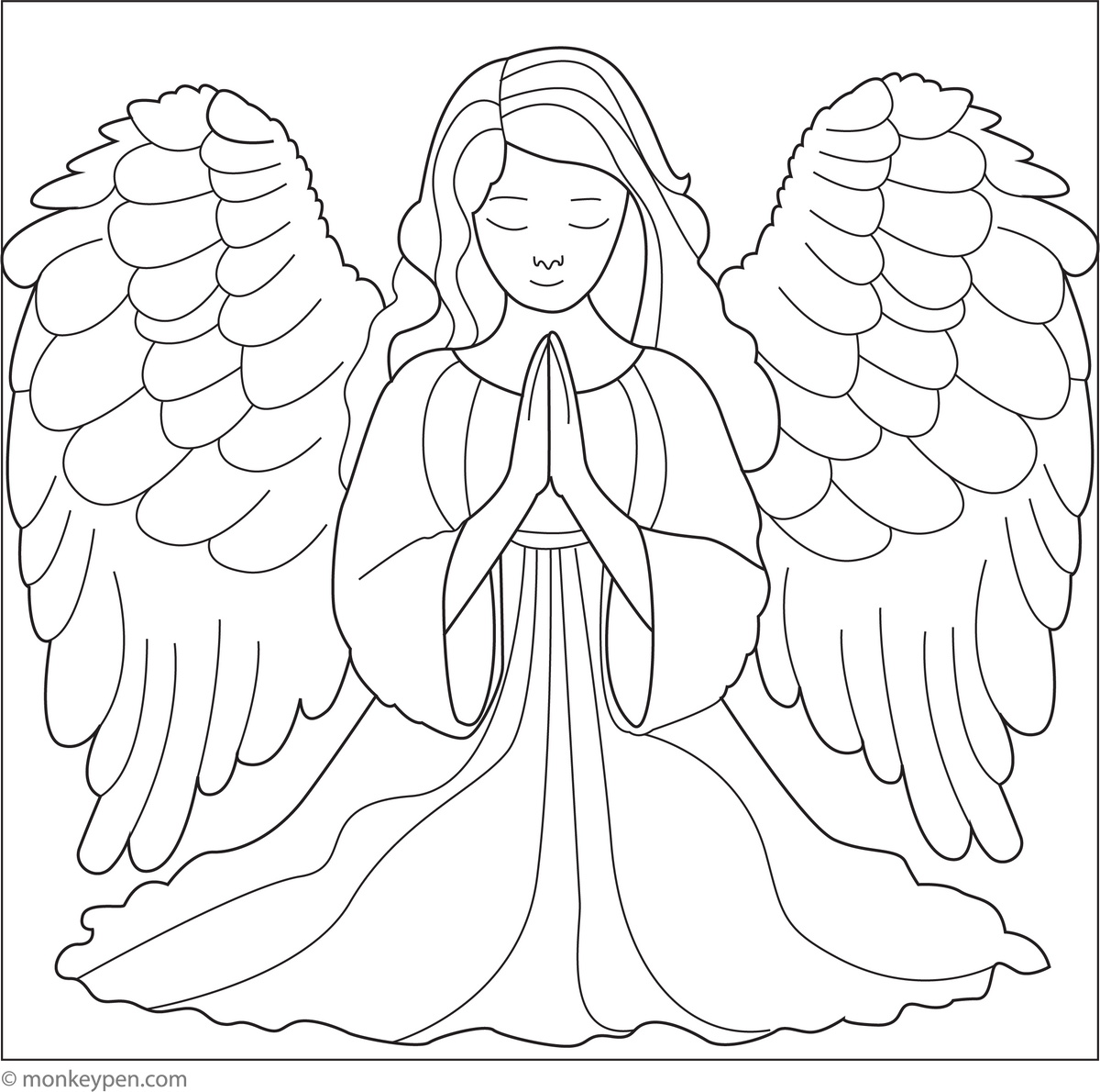 Angel Color Book Angel Coloring Page – Free Printable Fun for Kids