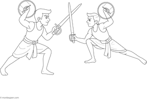 Printable Kalaripayattu Coloring Sheet for Kids