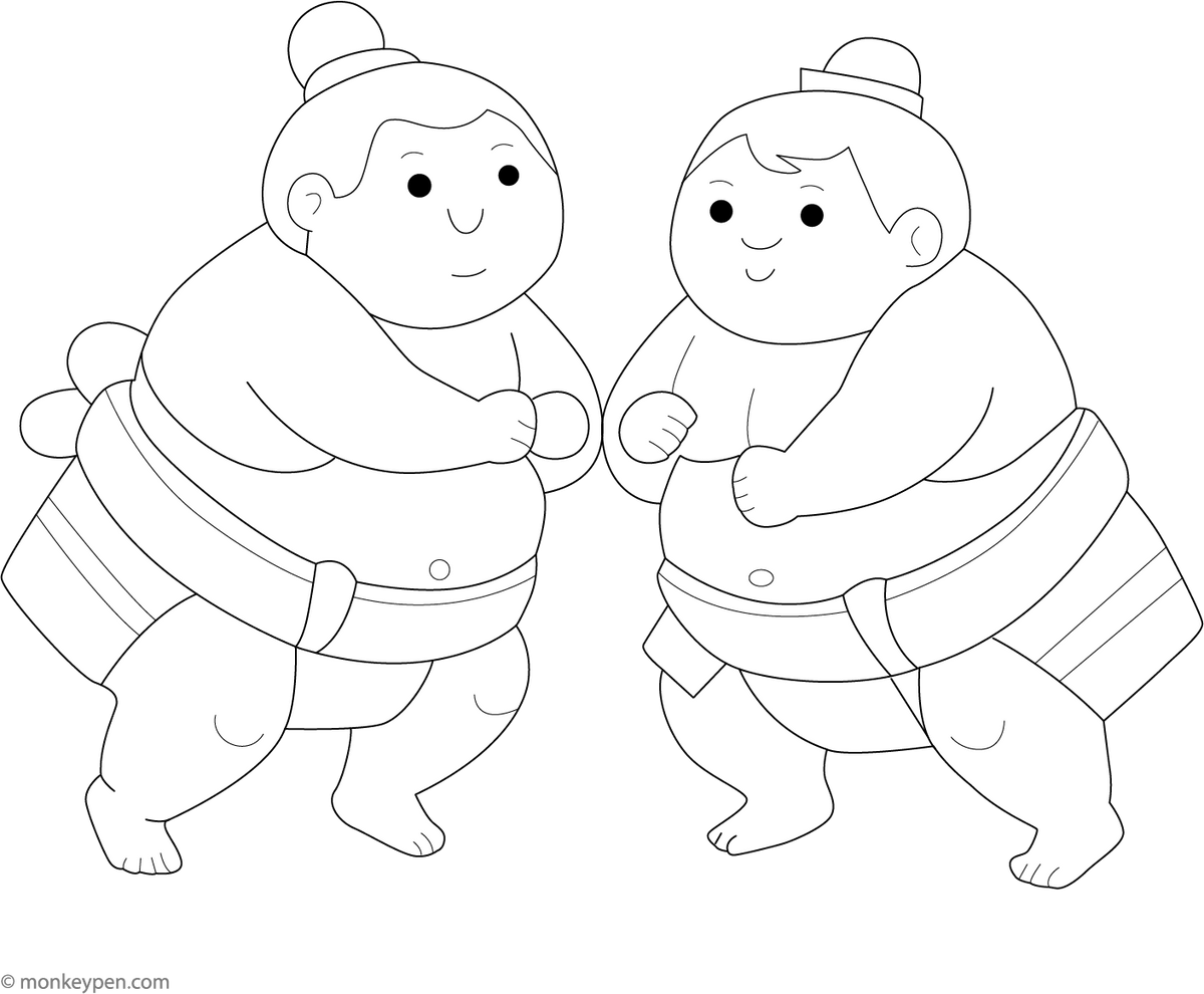 Sumo Coloring Page – Free Printable PDF for Kids Fun