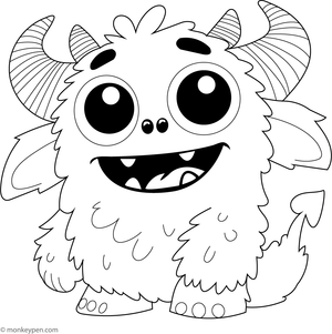 Printable Scary Monster Colouring Image