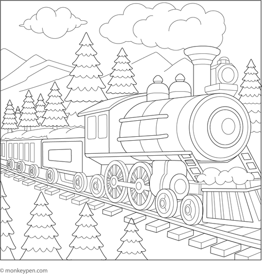 Train Coloring Book