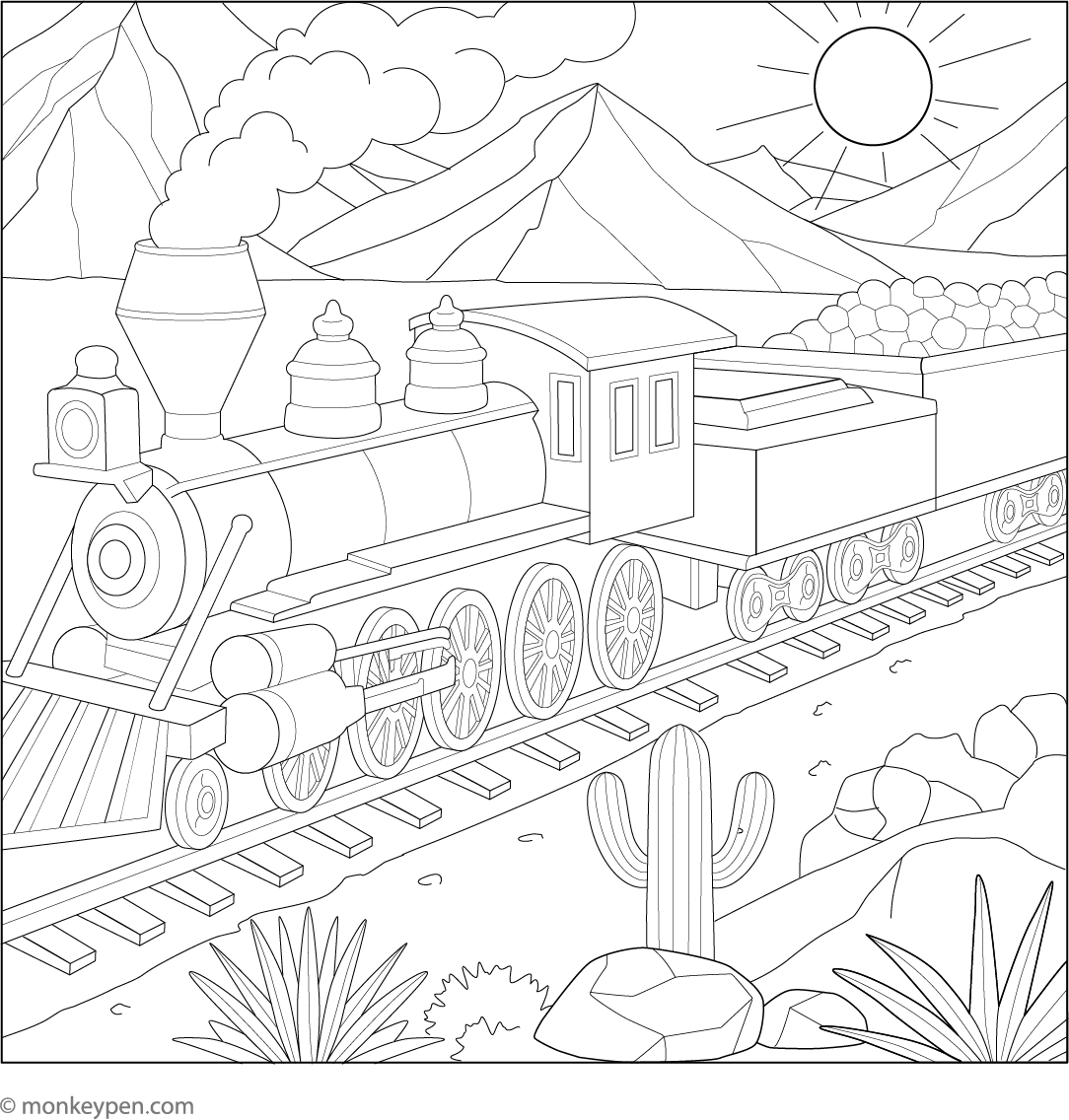 Old Train Coloring Old Train Coloring Pages