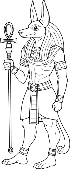 Anubis Egyptian God coloring page – fun and educational printable for children