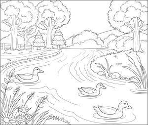 River coloring page – fun and educational printable for children
