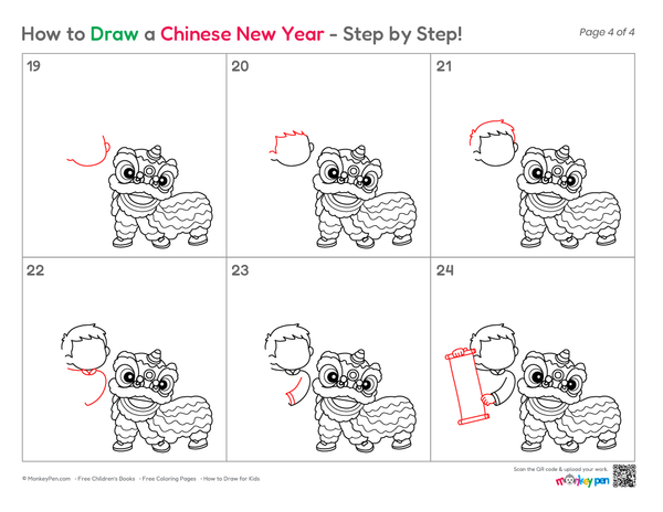 Simple Chinese New Year celebration drawing