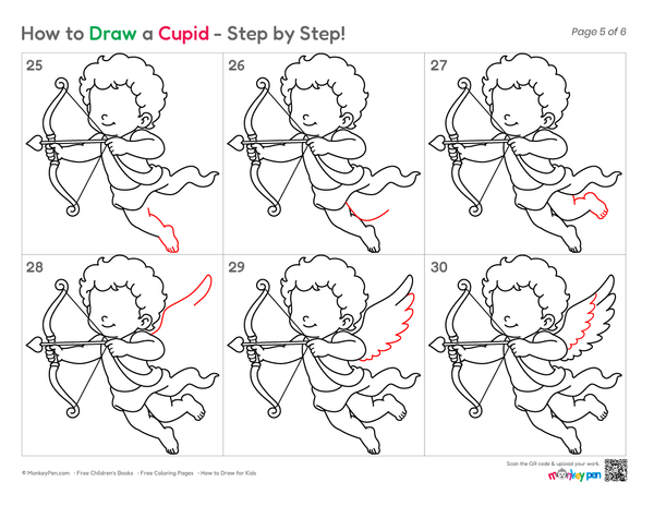 How to Draw Cupid – Easy Step-by-Step Character Drawing for Kids