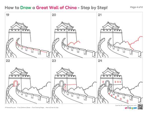 How to Draw the Great Wall of China – Step-by-Step Landmark Drawing for Kids