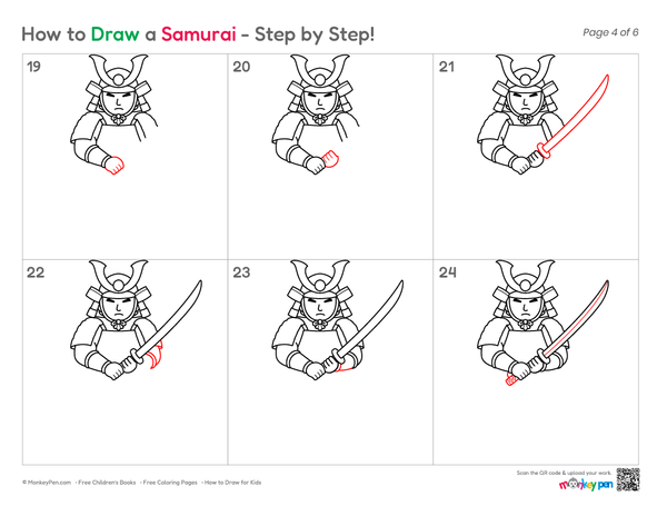 How to Draw a Samurai – Step-by-Step Warrior Drawing for Kids